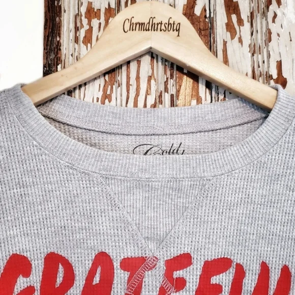 Cold Crush Graphic Crop Sweatshirt Grey Multi Size L - Picture 5 of 13